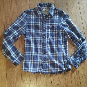 Women's Hollister Blue Plaid Shirt Size Small